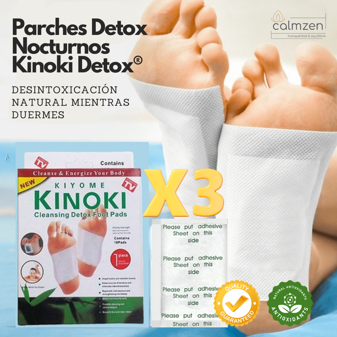 Parches Detox Nocturnos Kinoki Detox® Promo 3 Packs (30 unidades)