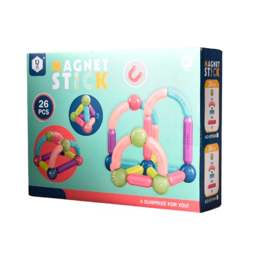 NUEVO JUEGO DE BLOQUES MAGNÉTICOS DE 26 PCS