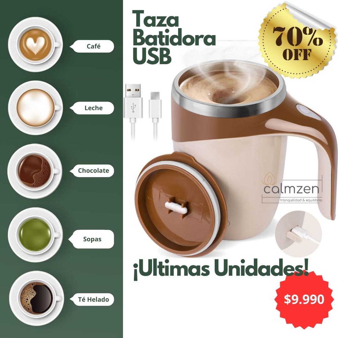 Taza Café batidora magnética usb 380ml